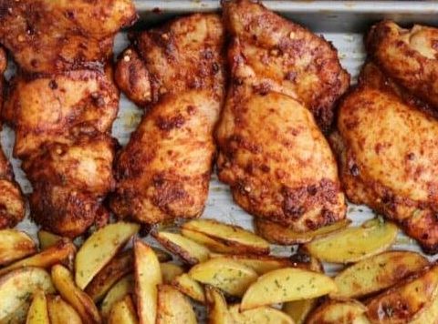 Baked Ranch Chicken Thighs with Roasted Potatoes