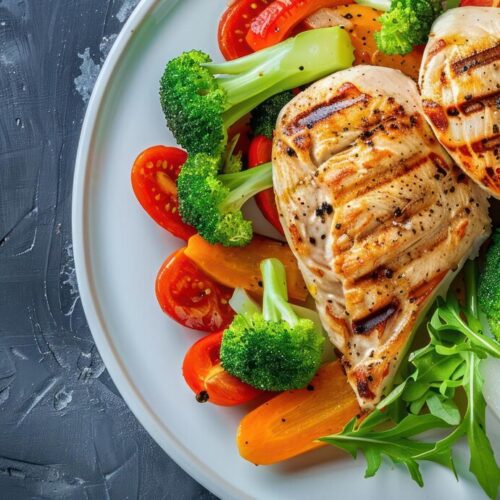 Grilled Chicken with Steamed Veggies
